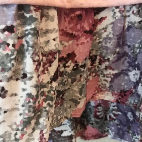 Oddy Pink Slub Knot Top with Floral Ruffle Hem - Picture 6 of 6